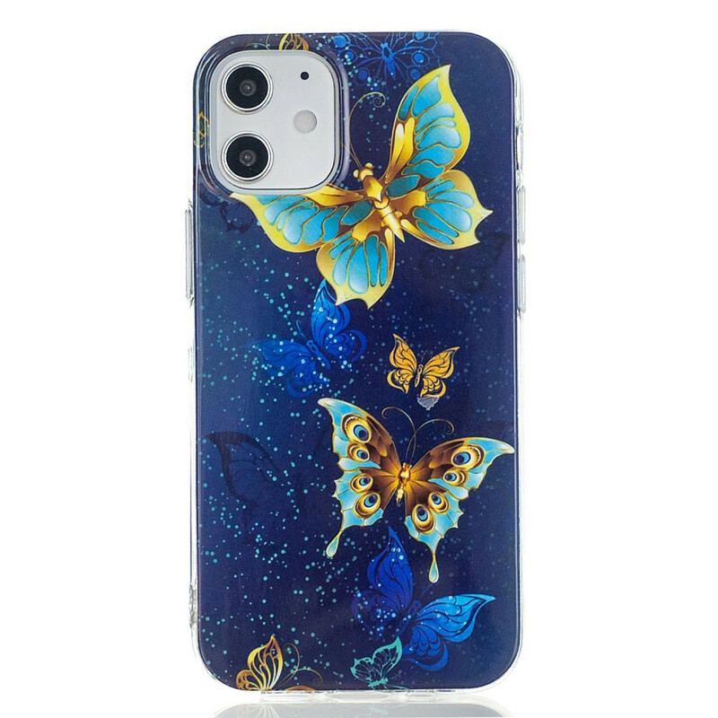 Coque iPhone 12 / 12 Pro Série Papillons Fluorescente