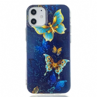 Coque iPhone 12 / 12 Pro Série Papillons Fluorescente