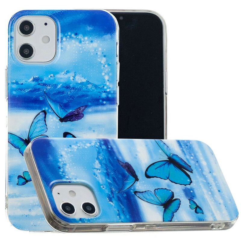 Coque iPhone 12 / 12 Pro Série Papillons Fluorescente