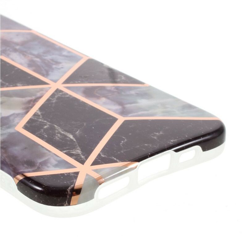 Coque iPhone 12 / 12 Pro Silicone Marbre Géométrie