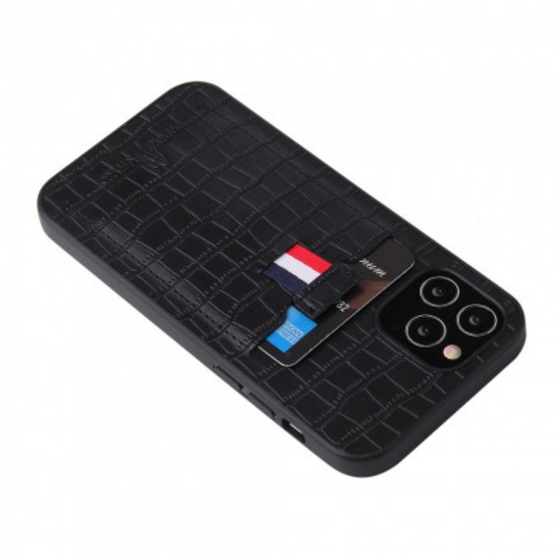 Coque iPhone 12 / 12 Pro Style Peau de Crocodile Porte-Carte