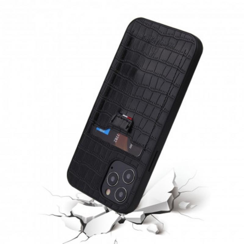 Coque iPhone 12 / 12 Pro Style Peau de Crocodile Porte-Carte