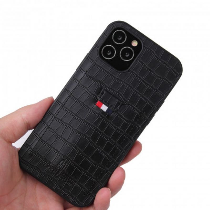 Coque iPhone 12 / 12 Pro Style Peau de Crocodile Porte-Carte