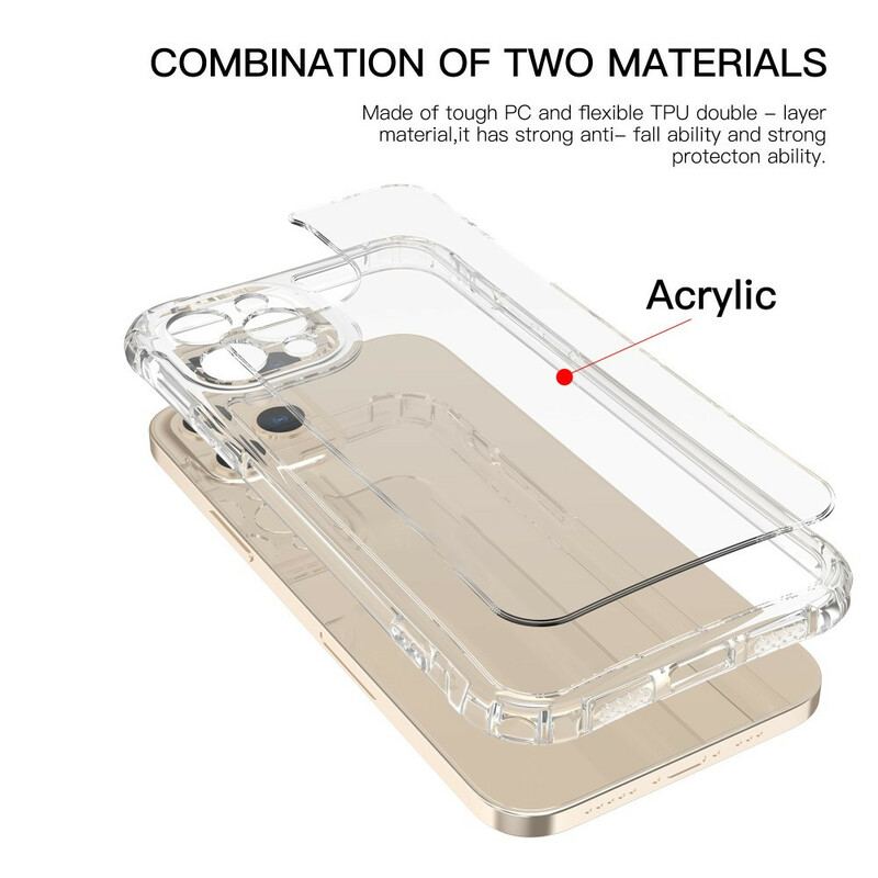 Coque iPhone 12 Pro Transparente LEEU Coussins Protecteurs