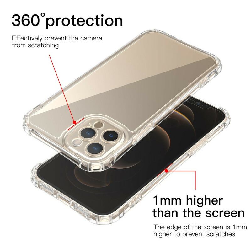 Coque iPhone 12 Pro Transparente LEEU Coussins Protecteurs