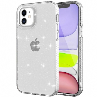 Coque iPhone 12 / 12 Pro Transparente Paillettes Renforcée