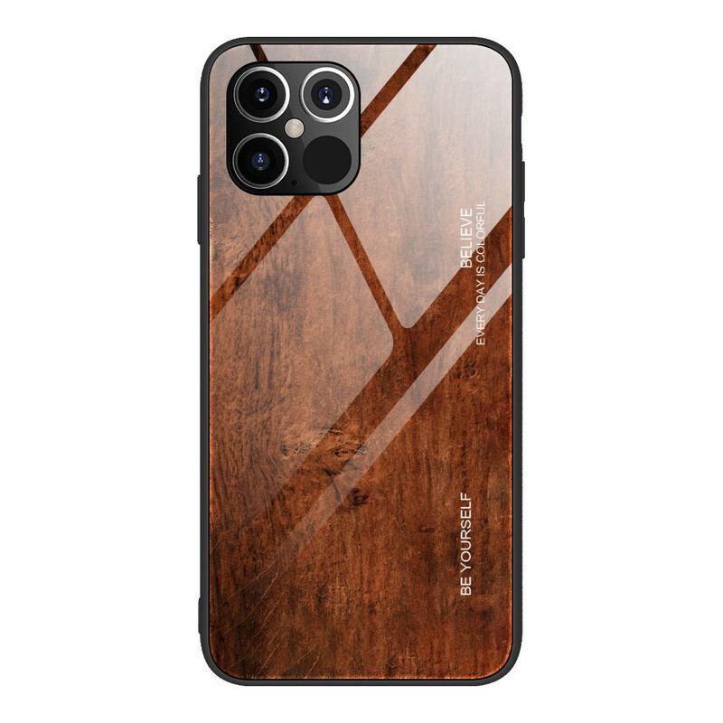 Coque iPhone 12 / 12 Pro Verre Trempé Design Bois