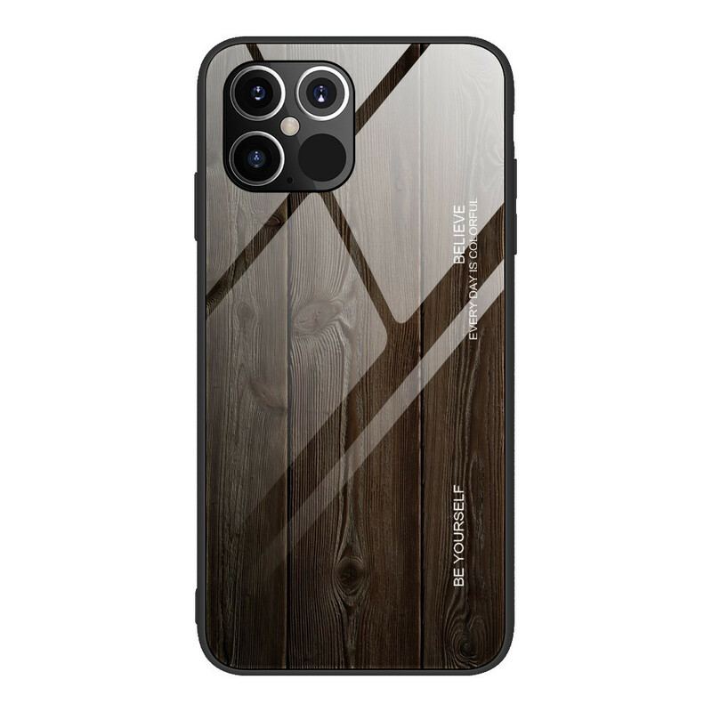 Coque iPhone 12 / 12 Pro Verre Trempé Design Bois