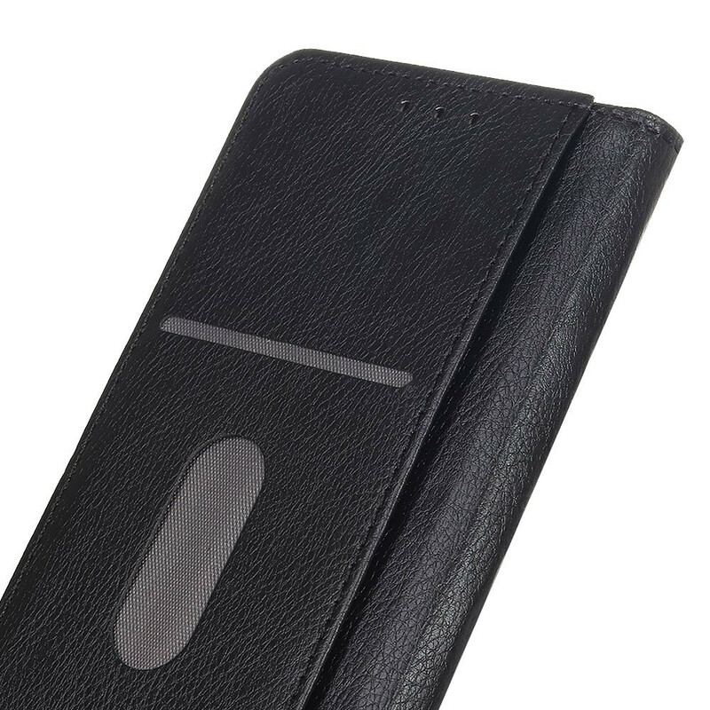 Flip Cover iPhone 12 / 12 Pro Cuir Litchi Fendu Business