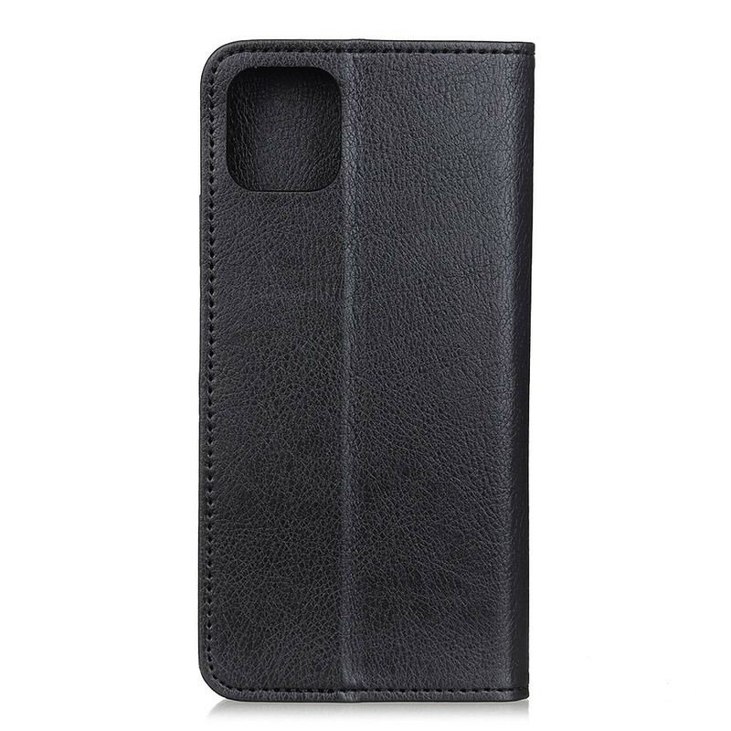 Flip Cover iPhone 12 / 12 Pro Cuir Litchi Fendu Business