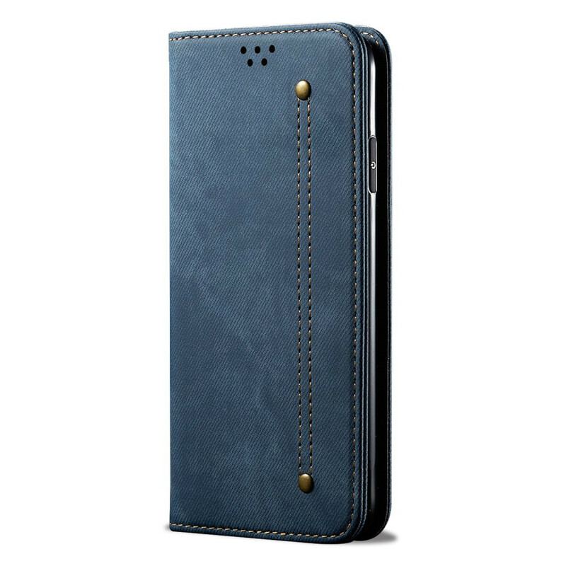 Flip Cover iPhone 12 / 12 Pro Simili Cuir Texture Jeans