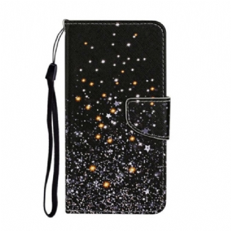 Housse iPhone 12 / 12 Pro Étoiles et Paillettes avec Lanière