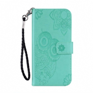 Housse iPhone 12 / 12 Pro Hibou Mandala et Lanière