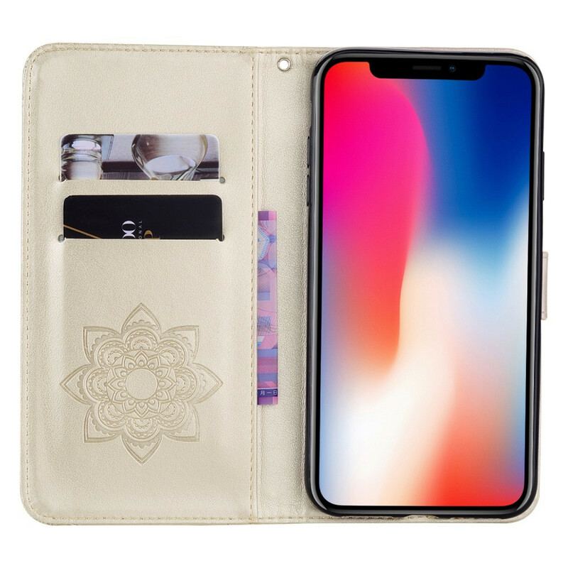 Housse iPhone 12 / 12 Pro Hibou Mandala et Lanière