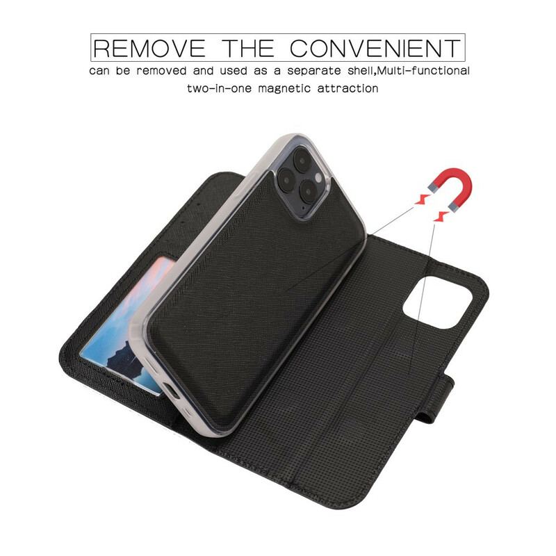 Housse iPhone 12 / 12 Pro Texturée avec Coque Détachable