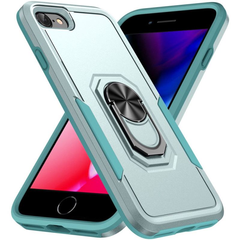 Coque iPhone SE 3 / SE 2 / 8 / 7 Anneau-Support Effet Métal