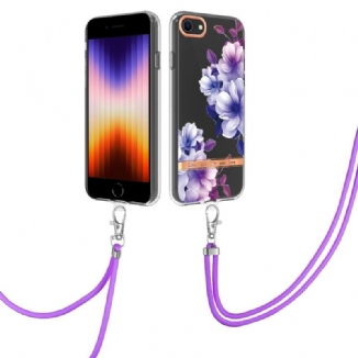 Coque iPhone SE 3 / SE 2 / 8 / 7 à Cordon Fleurs