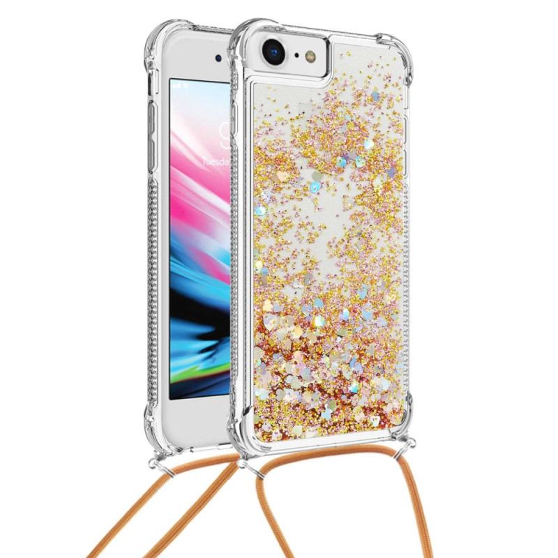 Coque iPhone SE 3 / SE 2 / 8 / 7 à Cordon Paillettes Design