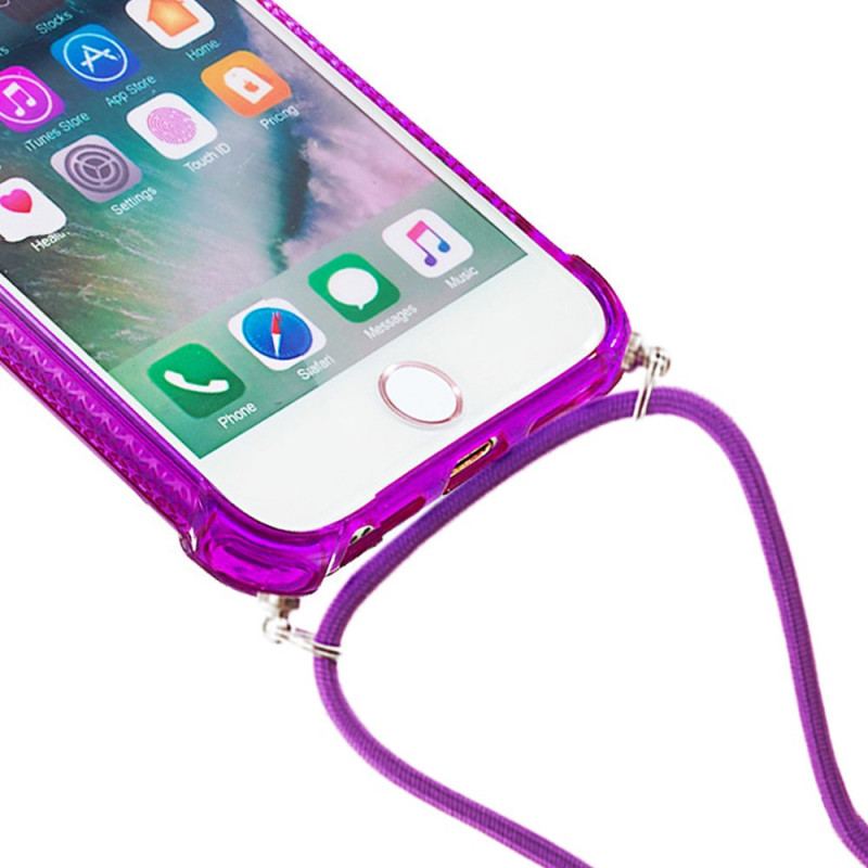 Coque iPhone SE 3 / SE 2 / 8 / 7 à Cordon Silicone Paillettes