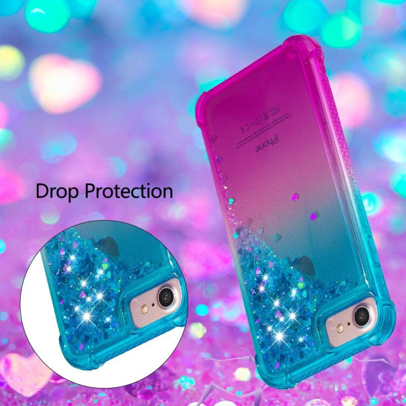 Coque iPhone SE 3 / SE 2 / 8 / 7 à Cordon Silicone Paillettes