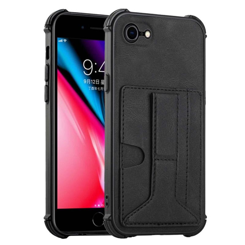 Coque iPhone SE 3 / SE 2 / 8 / 7 Cuir Support et Porte-Cartes