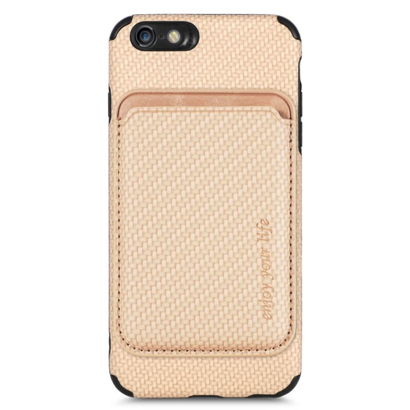 Coque iPhone SE 3 / SE 2 / 8 / 7 Fibre Carbone Porte-Cartes Amovible