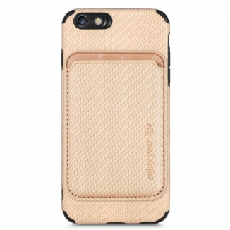 Coque iPhone SE 3 / SE 2 / 8 / 7 Fibre Carbone Porte-Cartes Amovible