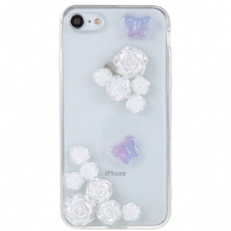 Coque iPhone SE 3 / SE 2 / 8 / 7 Fleurs 3D