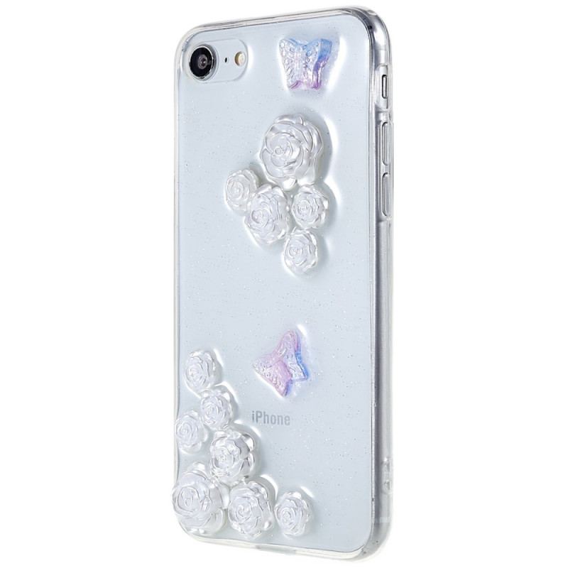 Coque iPhone SE 3 / SE 2 / 8 / 7 Fleurs 3D