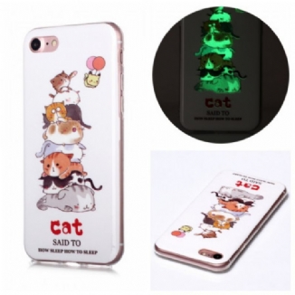 Coque iPhone SE 3 / SE 2 / 8 / 7 Fluorescente Chats