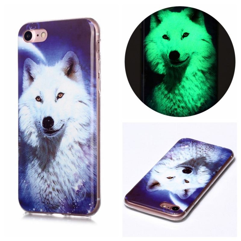 Coque iPhone SE 3 / SE 2 / 8 / 7 Fluorescente Loup