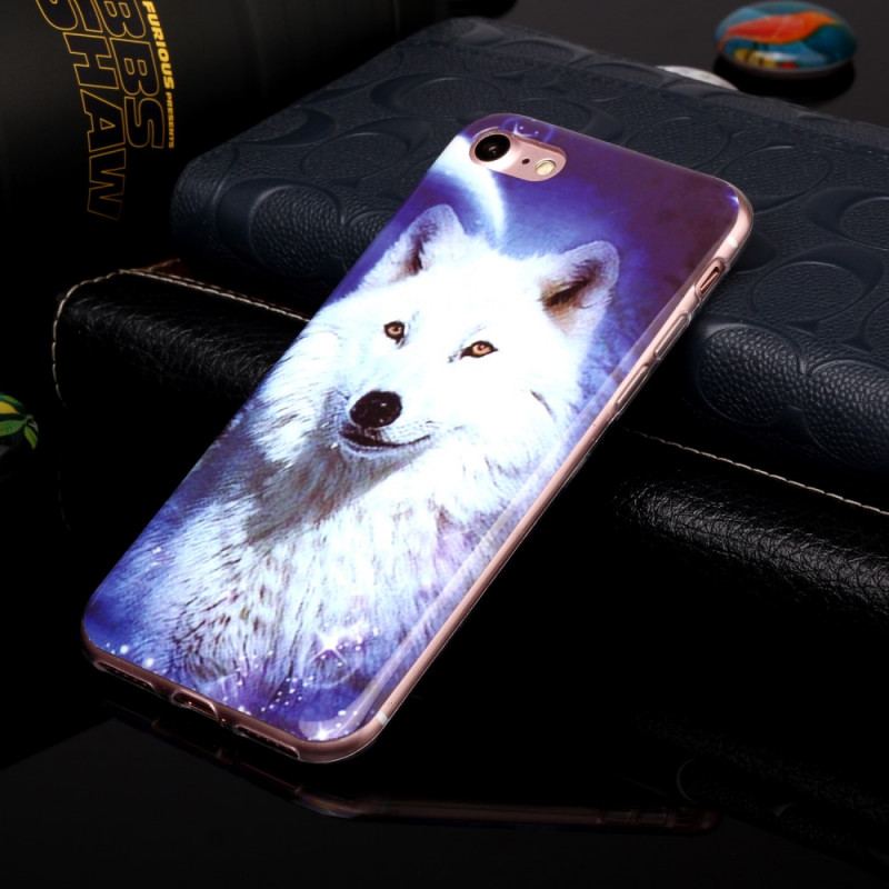 Coque iPhone SE 3 / SE 2 / 8 / 7 Fluorescente Loup