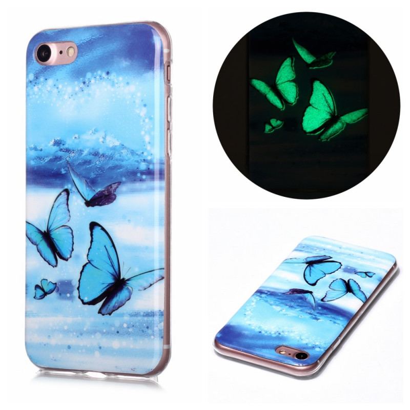 Coque iPhone SE 3 / SE 2 / 8 / 7 Fluorescente Papillons