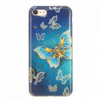 Coque iPhone SE 3 / 2 / 8 / 7 Papillons Design Paillettes