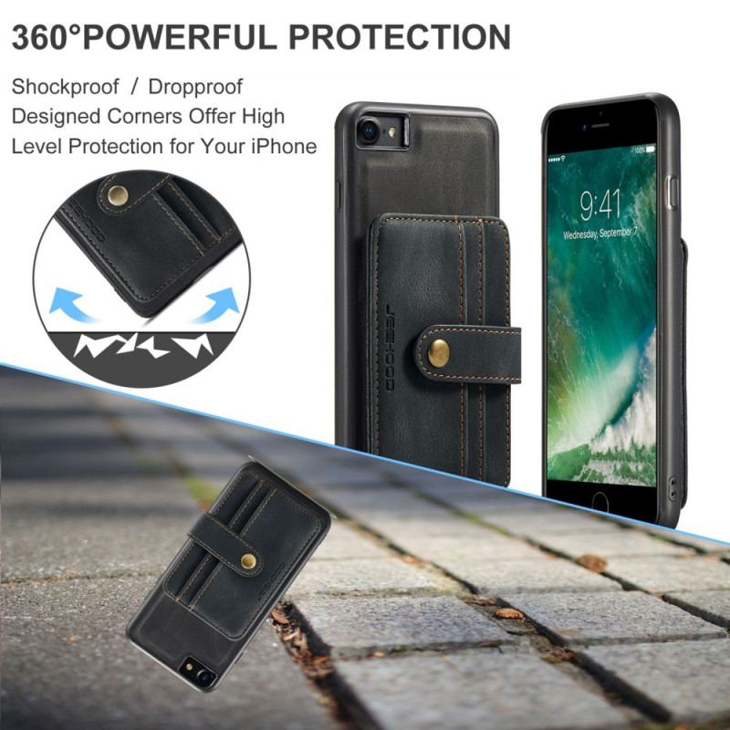 Coque iPhone SE 3 / SE 2 / 8 / 7 Porte-Cartes Détachable Anti-Vol