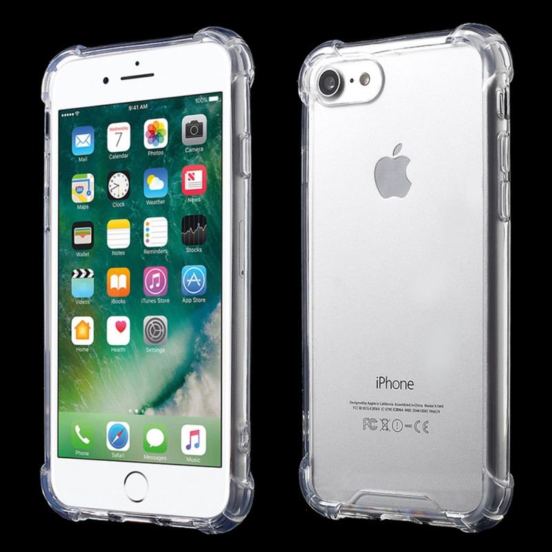 Coque iPhone Se 3 / 2 / 8 / 7 Transparente Crystal Clear Coins Renforcés