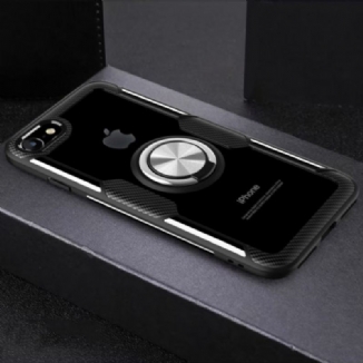 Coque iPhone SE 3 / 2 / 8 / 7 Transparente Ring et Carbone