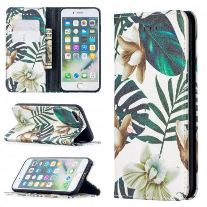 Flip Cover iPhone SE 3 / 2 / 8 / 7 Feuilles