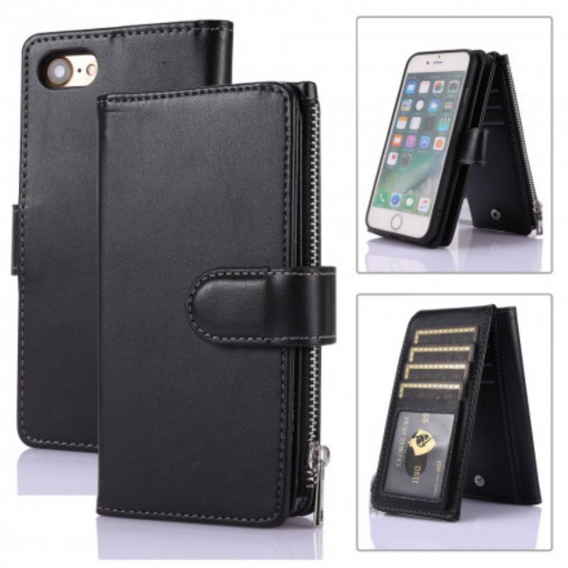 Housse iPhone SE 3 / 2 / 8 / 7 Multi-fonctions Porte-Monnaie Business