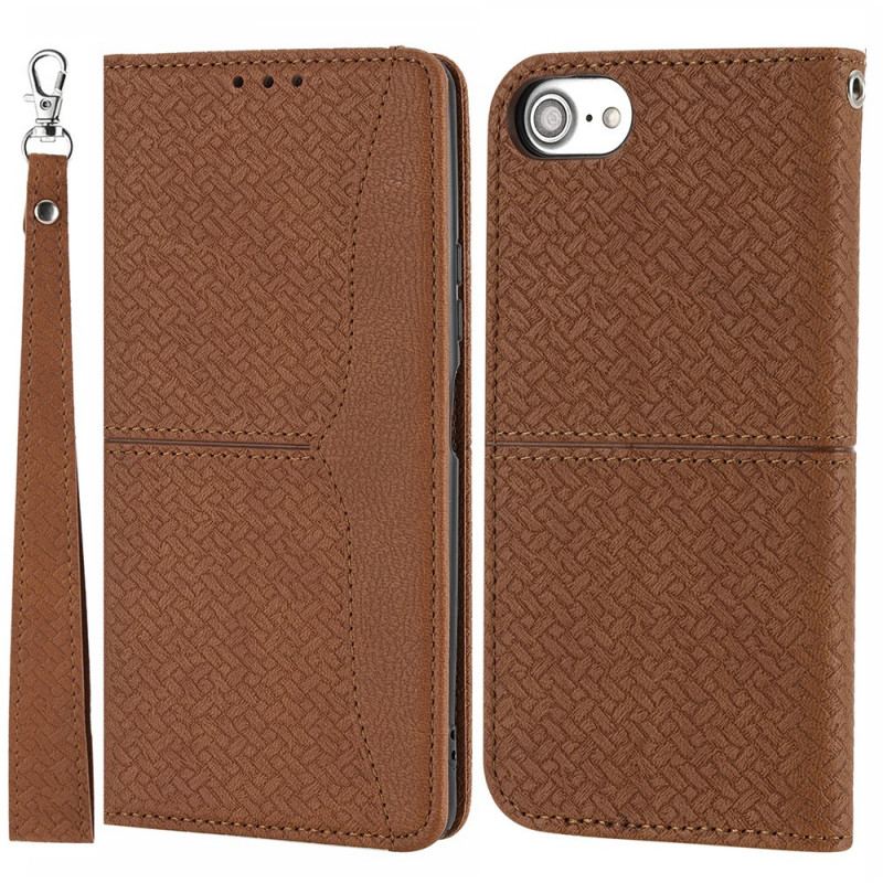 Housse iPhone SE 3 / SE 2 / 8 / 7 Style Tissé à Lanière