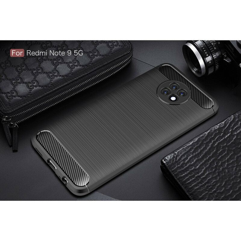 Coque Xiaomi Redmi Note 9 5G / Note 9T 5G Fibre Carbone Brossée