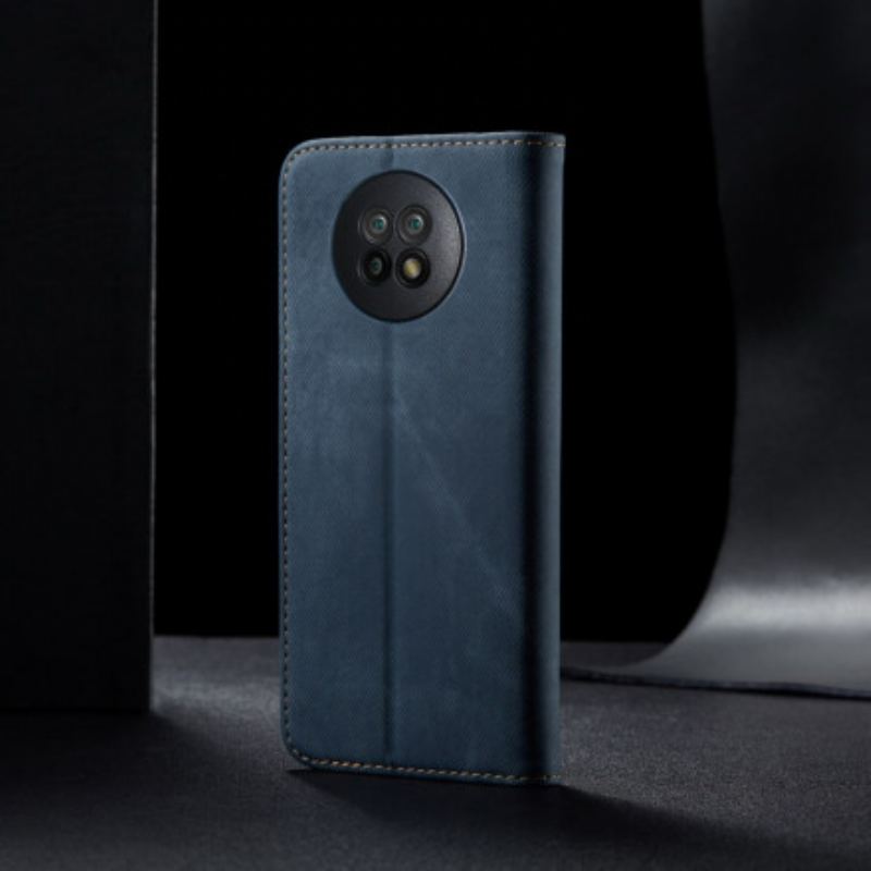 Flip Cover Xiaomi Redmi Note 9 5G  / Redmi Note 9T 5G Tissu Jeans