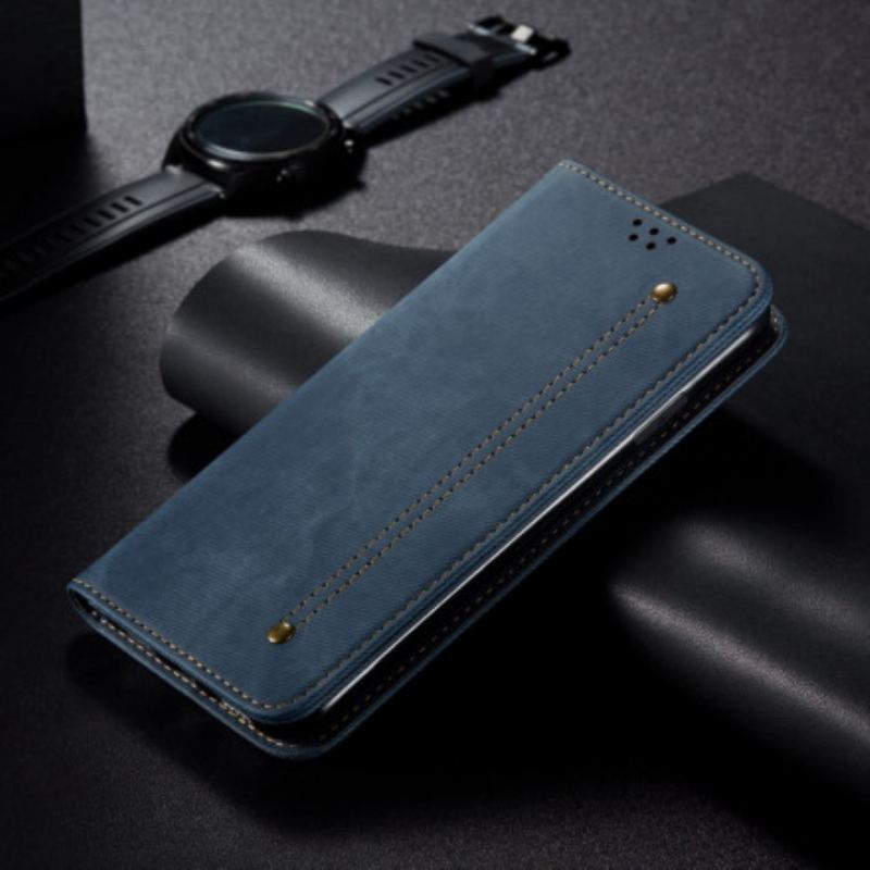 Flip Cover Xiaomi Redmi Note 9 5G  / Redmi Note 9T 5G Tissu Jeans