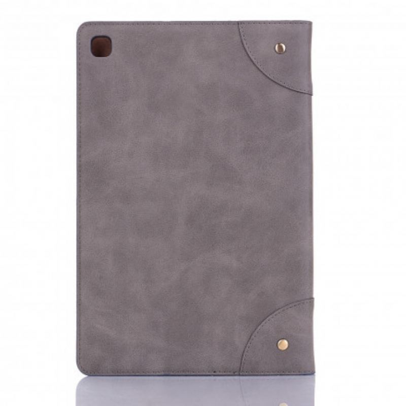 Étui Samsung Galaxy Tab A7 (2020) Simili Cuir Vintage Rivets