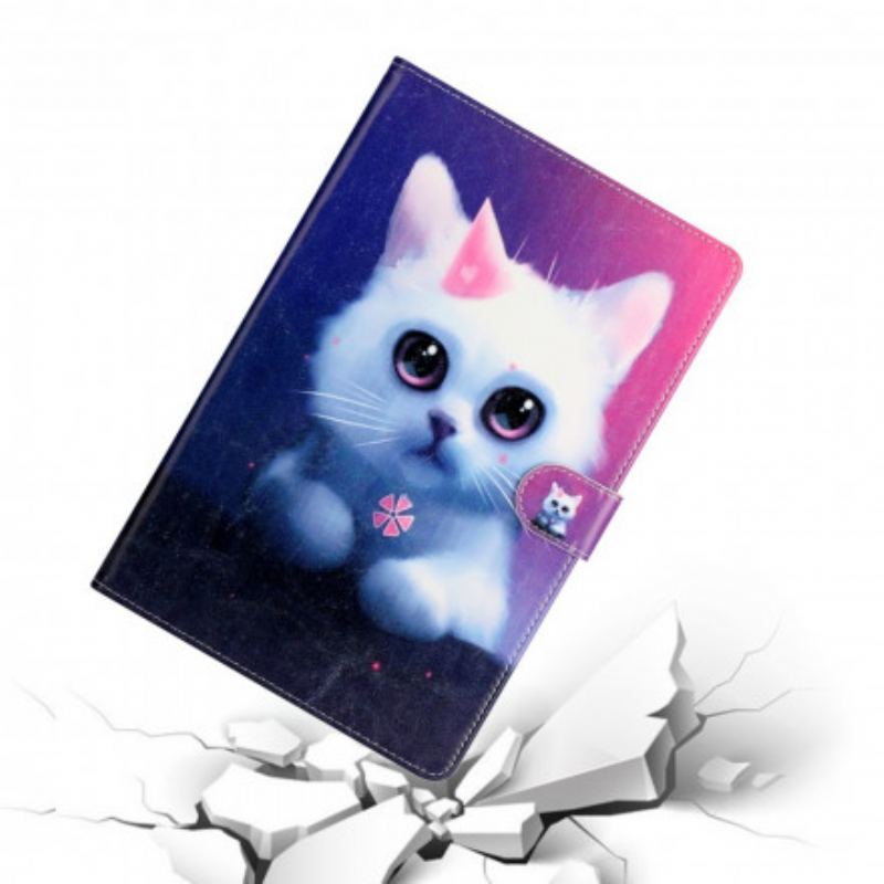 Housse Samsung Galaxy Tab A7 (2020) Chaton Blanc