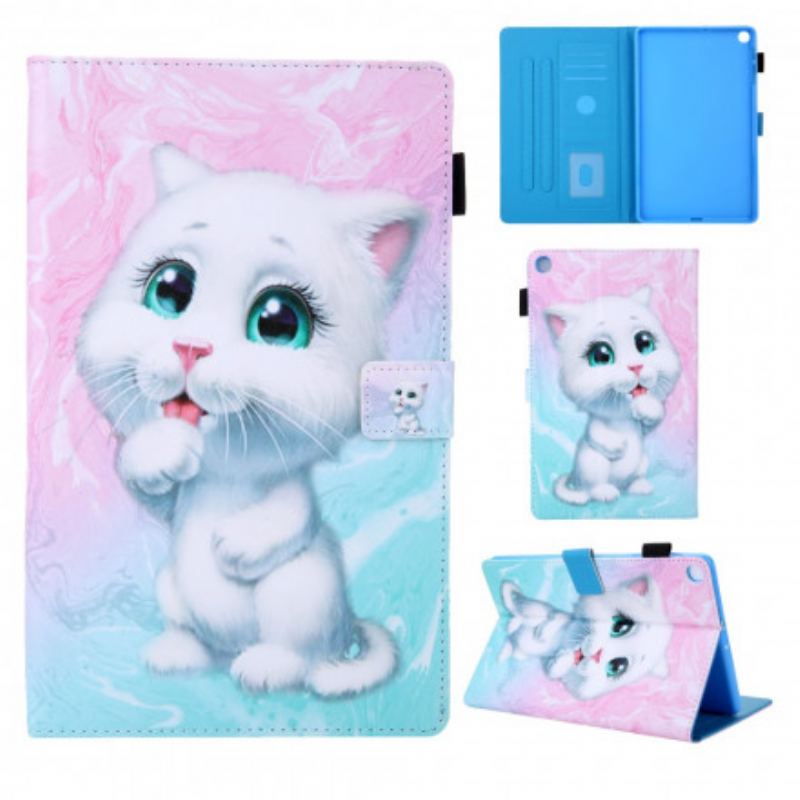 Housse Samsung Galaxy Tab A7 (2020) Chaton Marbre