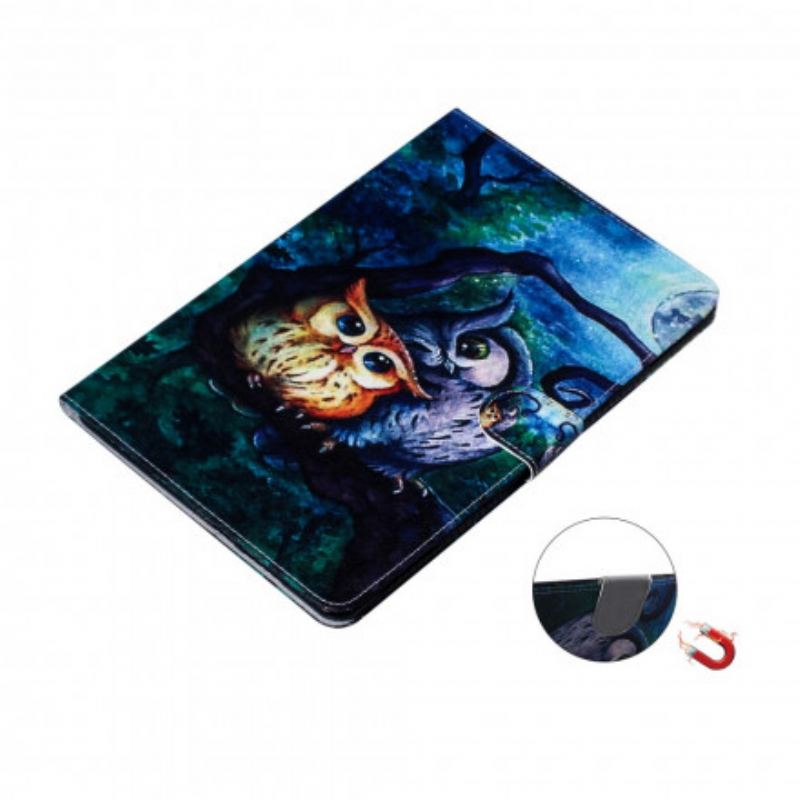 Housse Samsung Galaxy Tab A7 (2020) Peinture Hiboux