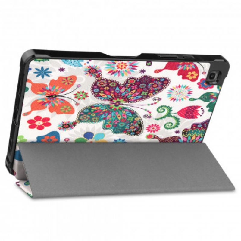 Smart Case Samsung Galaxy Tab A7 (2020) Renforcée Papillons et Fleurs