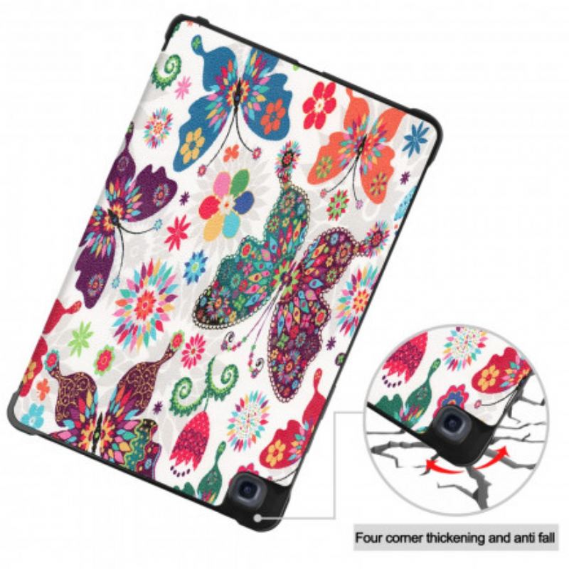 Smart Case Samsung Galaxy Tab A7 (2020) Renforcée Papillons et Fleurs