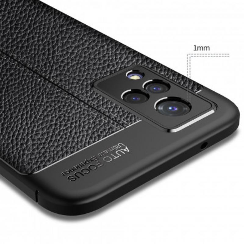 Coque Vivo V21 5G Effet Cuir Litchi Double Line